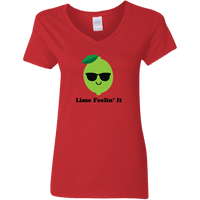 Lime Feelin It - Ladies V-Neck T-Shirt