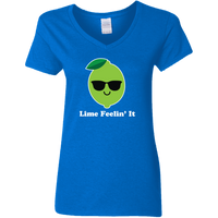 Lime Feelin It (Variant) - Ladies V-Neck T-Shirt