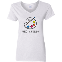 Who Arted - Ladies V-Neck T-Shirt