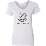 Who Arted - Ladies V-Neck T-Shirt