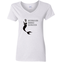 Mermaids Smoke Seaweed - Ladies V-Neck T-Shirt