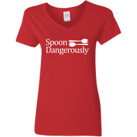 Spoon Dangerously (Variant) - Ladies V-Neck T-Shirt