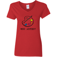 Who Arted - Ladies V-Neck T-Shirt