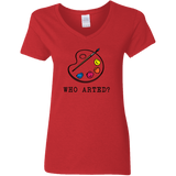 Who Arted - Ladies V-Neck T-Shirt