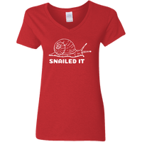 Snailed It (Variant) - Ladies V-Neck T-Shirt