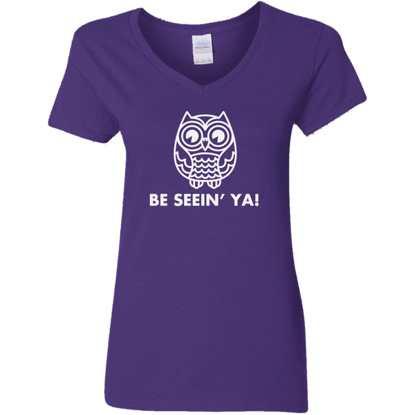Owl See Ya (Variant) - Ladies V-Neck T-Shirt