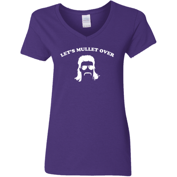 Mullet Over (Variant) - Ladies V-Neck T-Shirt