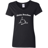 Aloha Beaches (Variant) - Ladies V-Neck T-Shirt