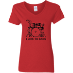 I Like To Bang - Ladies V-Neck T-Shirt