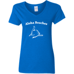 Aloha Beaches (Variant) - Ladies V-Neck T-Shirt