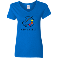 Who Arted - Ladies V-Neck T-Shirt