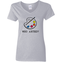 Who Arted - Ladies V-Neck T-Shirt