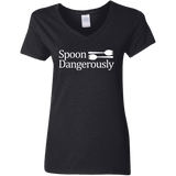 Spoon Dangerously (Variant) - Ladies V-Neck T-Shirt