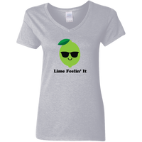 Lime Feelin It - Ladies V-Neck T-Shirt