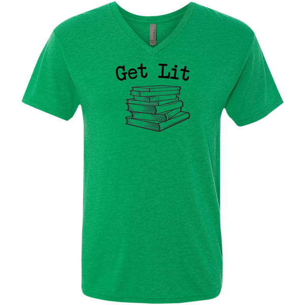Get Lit - Men's Triblend V-Neck T-Shirt