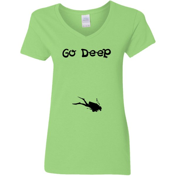Go Deep - Ladies V-Neck T-Shirt