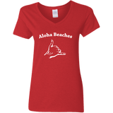 Aloha Beaches (Variant) - Ladies V-Neck T-Shirt